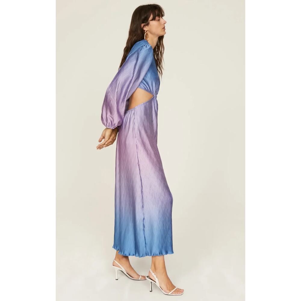 SIMKHAI Jaelynn Ombre Purple Ombre Satin Dress - Picture 3 of 11